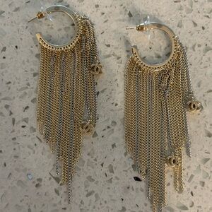 Chanel Gold/Silver Chain Earrings